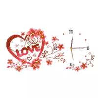 Набор для вышивания крестом, часы "Love" 61х31 см