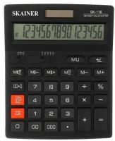 Калькулятор настольный большой 16-разрядный, SK-116, двойное питание, двойная память, 140 x 176 x 45 мм, чёрный