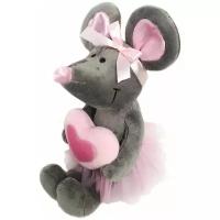 Мягкая игрушка Softoy Мышь с розовым сердечком 26 см