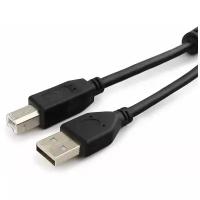 Кабель USB 2.0 Pro AM/BM Cablexpert CCF2-USB2-AMBM-6, 1.8 м, экран, 2 феррит. кольца, черный