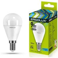 Лампа светодиодная Ergolux 13174, E14, G45, 9 Вт, 4500 К