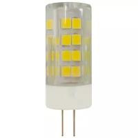 Лампочка светодиодная ЭРА STD LED JC-5W-220V-CER-827-G4 G4 5Вт керамика капсула теплый белый свет арт. Б0027857 (1 шт.)