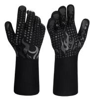 Хозяйственные огнеупорные перчатки S-MAX из арамида для защиты рук от воздействия высоких температур, черно-серый