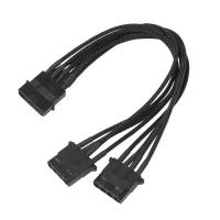 Разветвитель Nanoxia 4-pin MOLEX в 2 х 4-pin MOLEX, 20см, индивидуальная оплетка, черный NX4PY2E