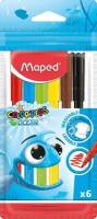 Фломастеры Maped COLOR'PEPS OCEAN, супер-смываемые,6цв/наб,845723