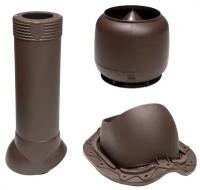 Комплект кровельной вентиляции канализационный VILPE 110/500 для металлочерепицы, коричневый