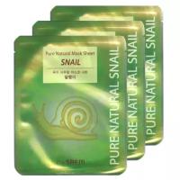 Маска тканевая с муцином улитки The Saem Pure Natural Mask Sheet Snail, 3 шт