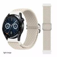 Эластичный тканевый ремешок для умных смарт часов 20 мм Samsung Galaxy Watch Gear Sport Amazfit Bip Huawei Xiaomi Realme 20mm 20mm бежевый