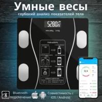 Напольные умные весы Bootleg c bmi, электронные напольные весы для Xiaomi, iPhone, Android, черные