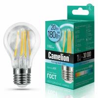 Лампа светодиодная FIL Camelion, E27, 20W, груша, холодный свет