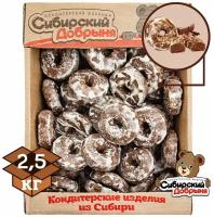 Пряники глазированные дивное кольцо со вкусом шоколада 2,5 кг, мишка в малиннике, Сибирский добрыня