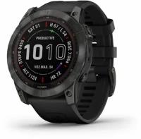 Умные часы Garmin Fenix 7X Sapphire Solar Wi-Fi, серый/черный