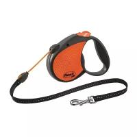 flexi Рулетка-ремень светоотражающая для собак до 15кг, 5м, orange (New Neon S Tape 5m orange) CL11T5.251.S NEOOR, 0,203 кг