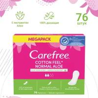 Прокладки женские Carefree COTTON FEEL NORMAL Aloe vera scent 76 шт