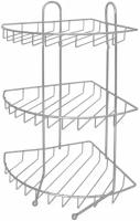 Полка угловая трехъярусная CHR-349, размер: 25,3*21,5*43см (хром.металл, крепление: шуруп)