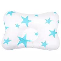Подушка для малышей "Голубые звездочки". Текстиль. Белый