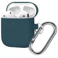 Чехол для Apple AirPods 1/2 силиконовый InnoZone Hang Case - Темно-зеленый (AP2-20C-MK-17)