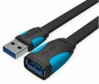 Кабель интерфейсный USB 3.0 удлинитель Vention VAS-A13-B050 AM/AF - 0,5м плоский