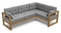 Угловой диван, Прямой диван правый DEmoku Д-4 СС (цвет ткани: серый, цвет дерева: холодный серый), механизм Нераскладной, 212х160х79 см