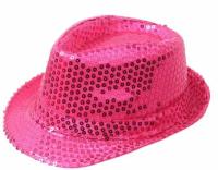 Карнавальная шляпа блестящая с пайетками "Диско", цвет розовый