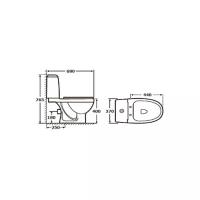 Унитаз с бачком напольный Style 1215 (черный) с горизонтальным выпуском