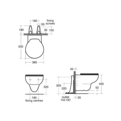 Чаша унитаза подвесная Ideal STANDARD Space E717401 с горизонтальным выпуском