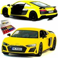 Машинка игрушка металлическая 1:38 2020 Audi R8 Coupe (Ауди Р8 Купе) 12,5 см., детская, инерционная / Желтый