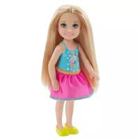 Кукла Barbie Клуб Челси Блондинка с попкорном, 14 см, DWJ27