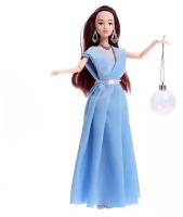 Кукла-модель шарнирная Снежная принцесса Ксения, с аксессуаром, голубое платье
