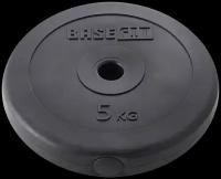 Диск пластиковый BASEFIT BB-203 5 кг, d=26 мм, черный, 2 шт