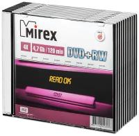 Перезаписываемый диск DVD+RW Mirex 4,7Gb 4x slim box, упаковка 10 шт