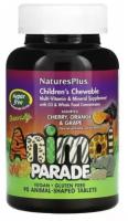 Natures Plus Source of Life Animal Parade Children's Chewable Multi-Vitamin & Mineral Supplement фруктовое ассорти 90 таблеток в форме животных (NaturesPlus)