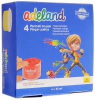 Краски пальчиковые "Adeland" (4 цвета, 45 мл) (234-0630-100)