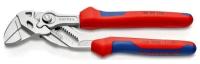 Клещи переставные - гаечный ключ Knipex KN-8605180SB, 40 мм (1 1/2"), 180 мм, хром, двухкомпонентные рукоятки