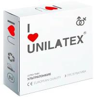 Ультратонкие презервативы Unilatex Ultra Thin - 3 шт. (телесный)