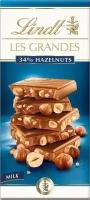 Lindt LES GRANDES Hazelnut молочный шоколад 34% с фундуком, 150 г