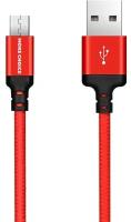 Дата-кабель USB 2.1A для micro USB More choice K12m нейлон 1м Black Red