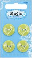 Пуговицы Magic Buttons 'Курочка', 28L (18 мм), 2 прокола, пластик, 4 шт