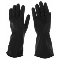 Перчатки хозяйственные резиновые Доляна, размер XL, защитные, химически стойкие, 55 гр, цвет черный
