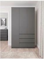Шкаф для одежды ДСВ мебель Мори МШ 1200.1, (ШхГхВ): 120.4х50.4х210 см, графит