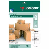 Самоклеящаяся бумага LOMOND универсальная для этикеток, A4, 27 делен. (70 x 32 мм), 70 г/м2, 50 листов