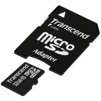 Transcend Карта памяти microSDHC microSD Transcend 32Gb class 10 с адаптером TS32GUSDHC10