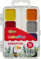 Краски акварельные №1 School ColorPics набор 16 цв б/кисти пластик