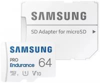 Карта памяти Samsung microSDXC 64 ГБ Class 10, V10, UHS-I U1, R/W 100/30 МБ/с, адаптер на SD, 1 шт., белый