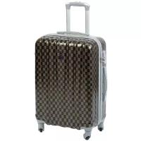 Маленький чемодан из поликарбоната на колесиках, «В клетку» 0071, размер S+, 52 л