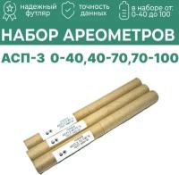 Набор ареометров АСП-3 (0-40, 40-70, 70-100) Спиртомер