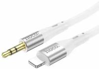 Кабель HOCO UPA22 Lighting(iPhone, iPad, iPod) на 3.5mm male AUX (TRS), 1 метр белый, для автомобильной стереосистемы