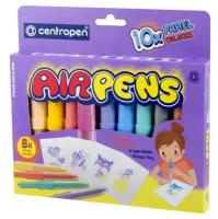 Фломастеры воздушные Centropen AirPens Pastel, 10цв.+8 трафаретов