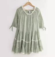 Платье женское в стиле бохо, 100% хлопок, Испания, ID: U4536Vg (L (50), Зелёный)