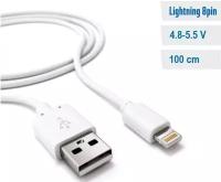 Кабель Lightning 8 pin Cable RL, 1 м, 4.8-5.5V, 1 шт, белый